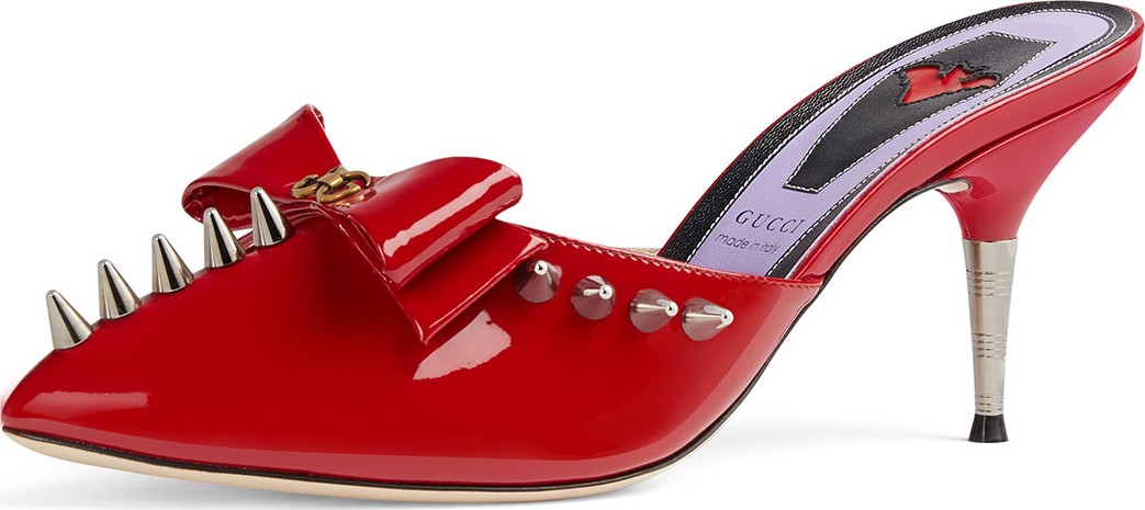 Gucci Spiked Mules with Bow