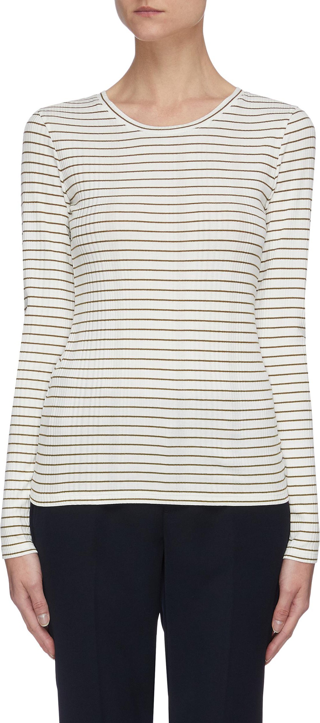 Vince Variegated rib stripe long sleeve T-shirt Vince Variegated rib stripe long sleeve T-shirt