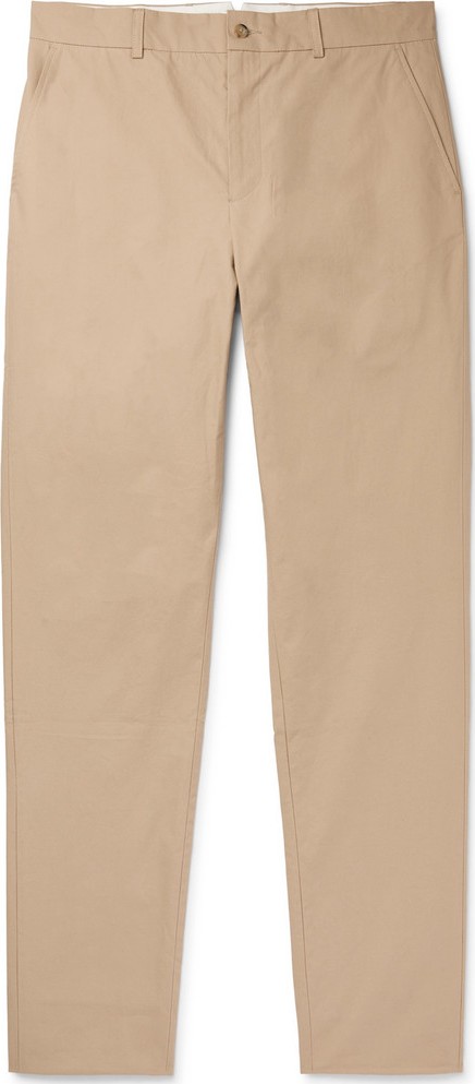 De Bonne Facture Slim-Fit Tapered Brushed-Cotton Trousers