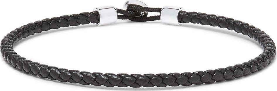 Miansai Nexus Woven Leather and Sterling Silver Bracelet