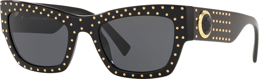 Versace Studded Rectangle Acetate Sunglasses