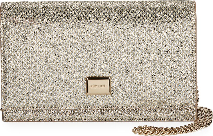 Jimmy Choo Lizzie Glittered Mesh Shoulder Bag