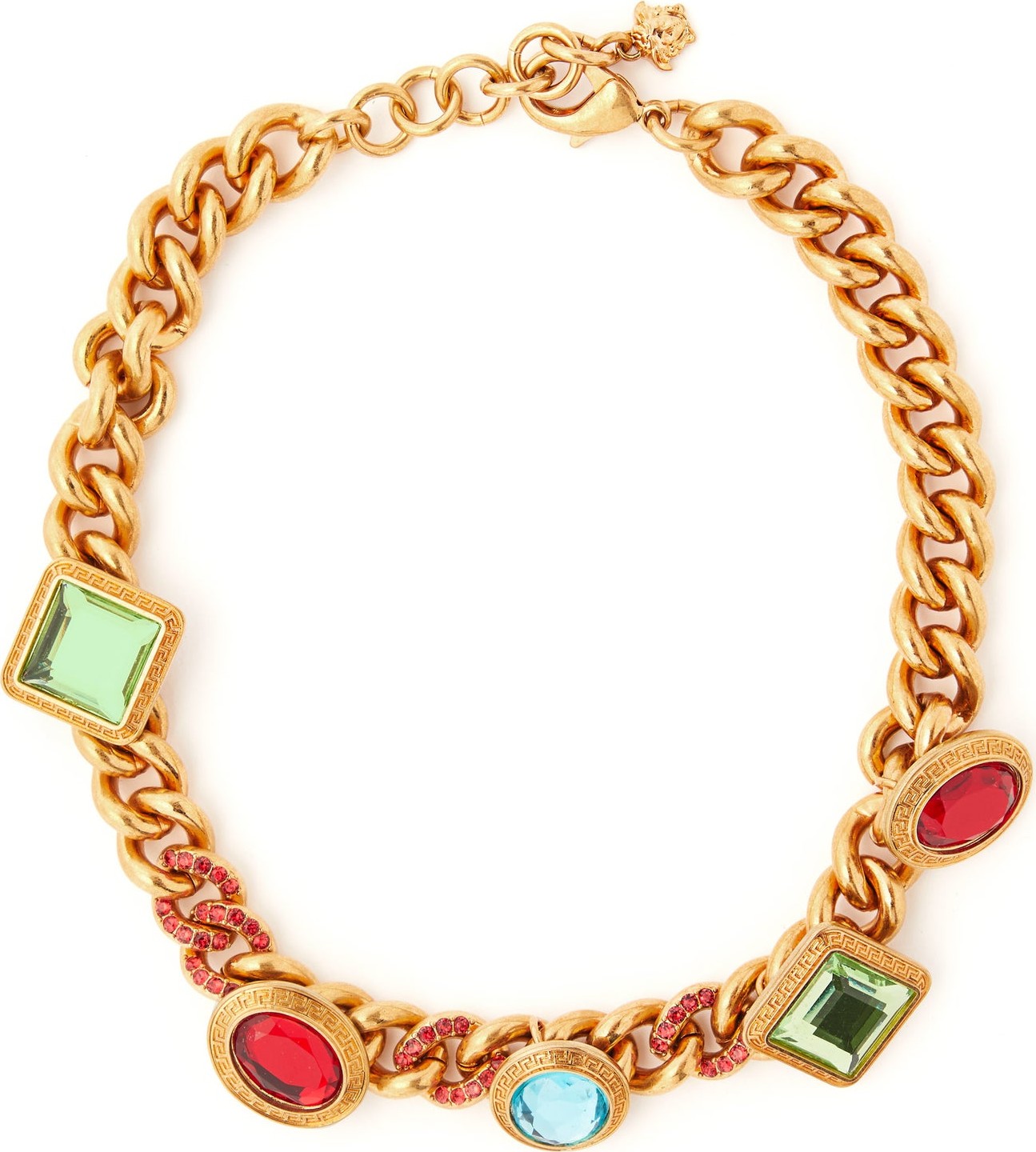 Versace Crystal-embellished chain necklace