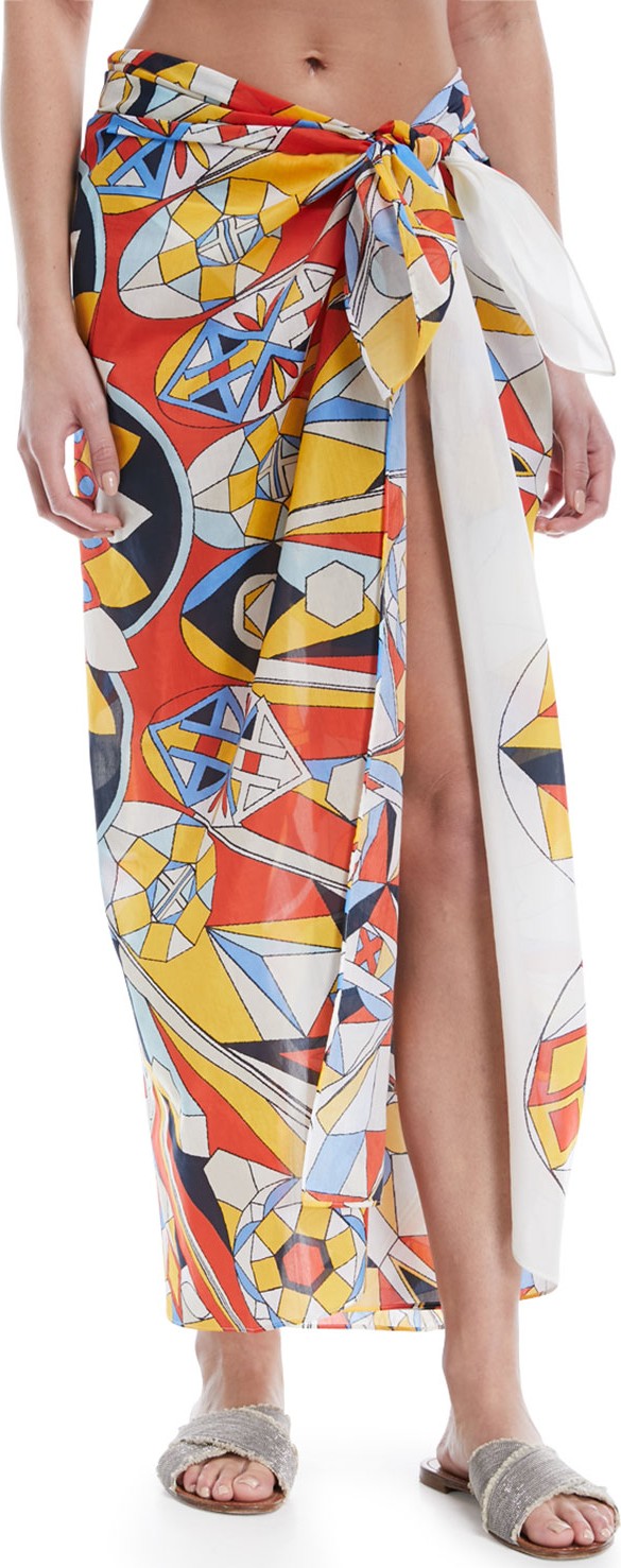 Tory Burch Printed Cotton-Silk Sarong