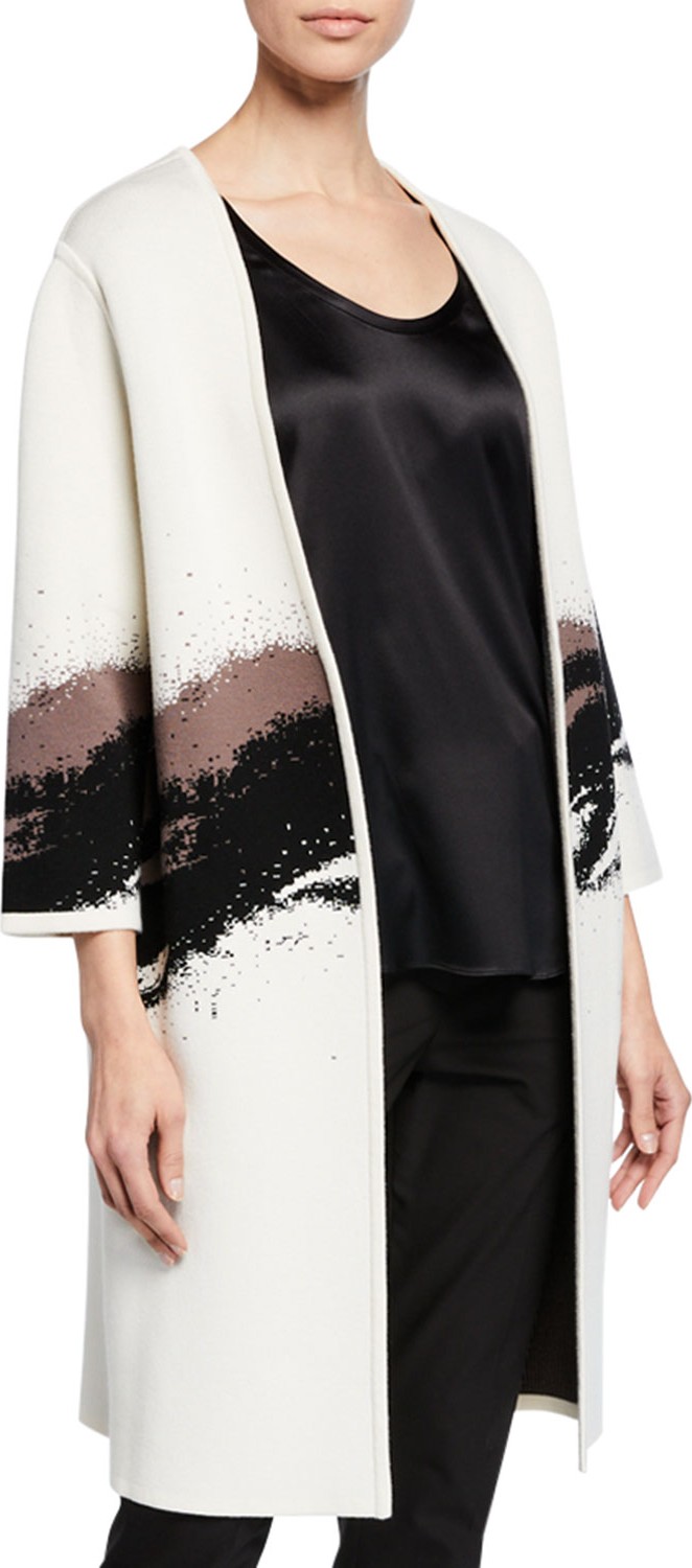 Cushnie Tricolor Jacquard Sweater