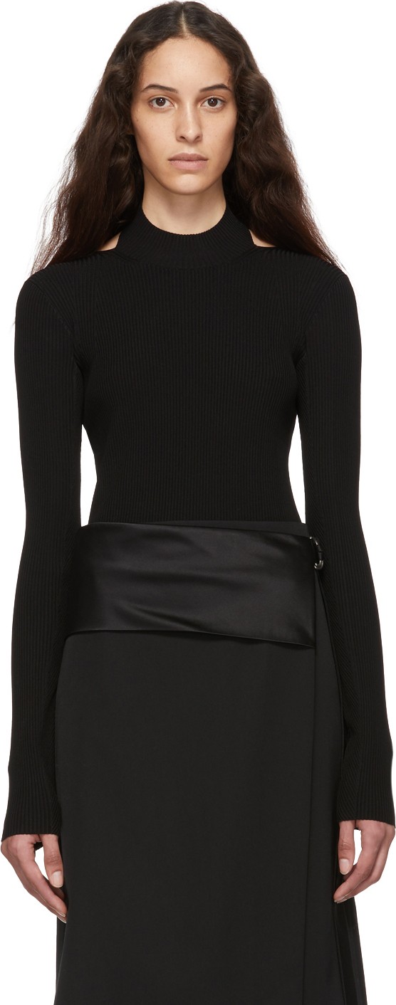 Helmut Lang Black Open Back Sweater