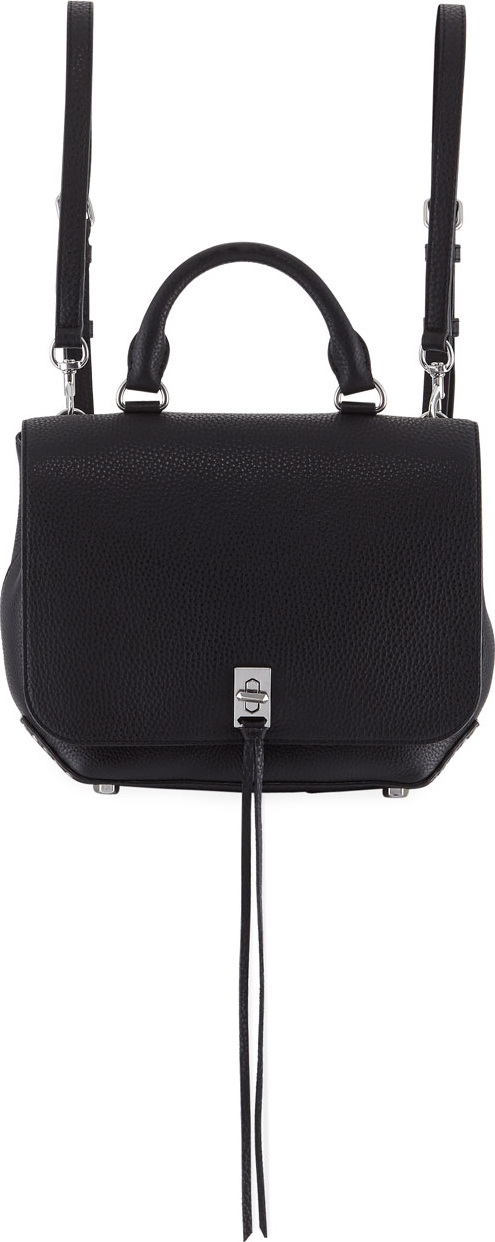 Rebecca Minkoff Darren Medium Convertible Leather Backpack, Black