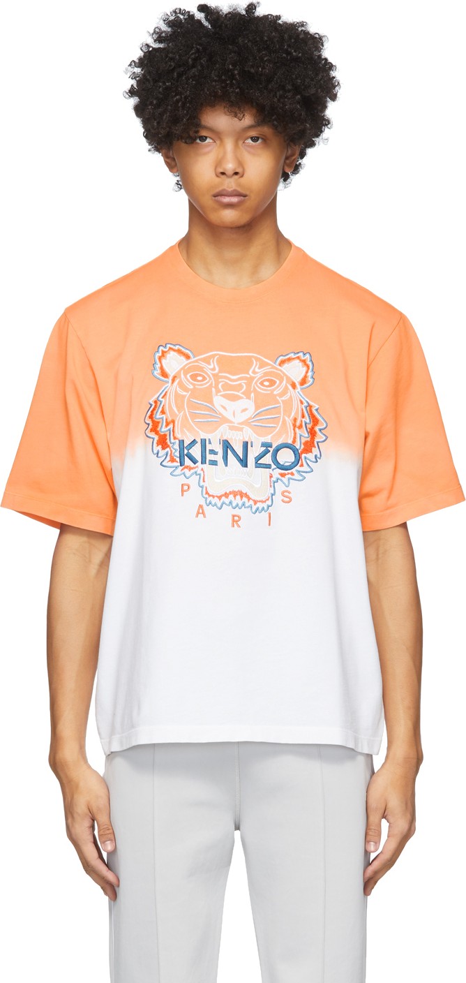 KENZO Orange & White Tiger Gradient T-Shirt