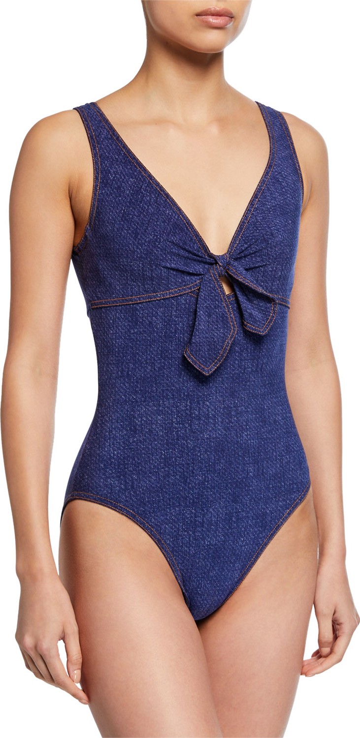Karla Colletto Louise V-Neck Underwire One-Piece Swimsuit