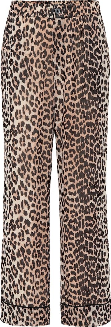 Ganni Printed georgette pants