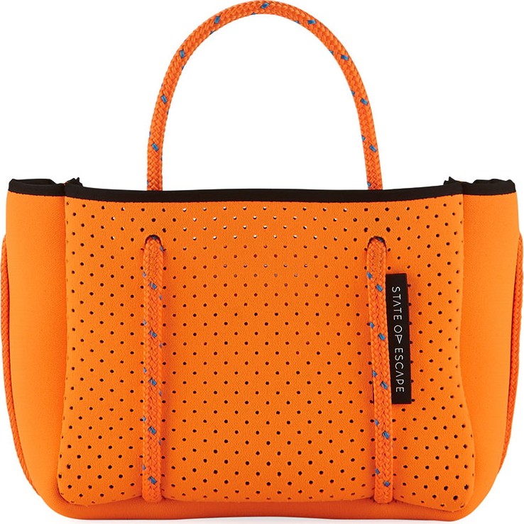 State of Escape Perforated Neoprene Small Crossbody Bag, Bright Orange