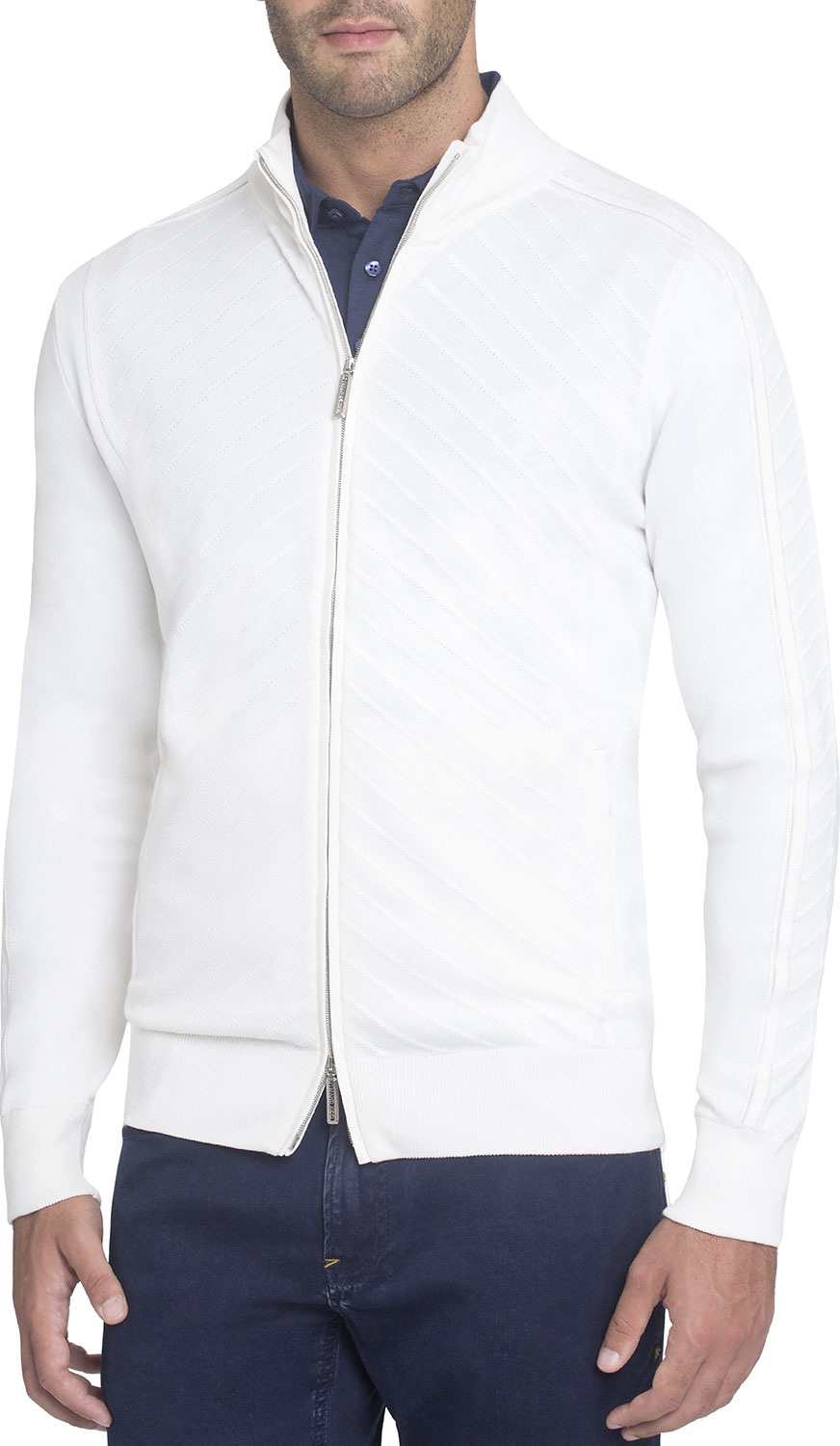 Stefano Ricci Zip-Front Silk-Cotton Cardigan
