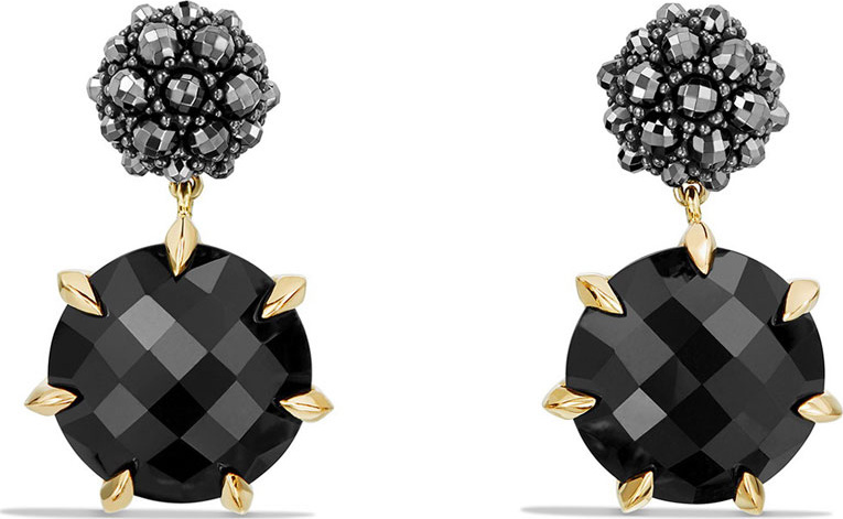 David Yurman Osetra Hematine & Black Onyx Earrings