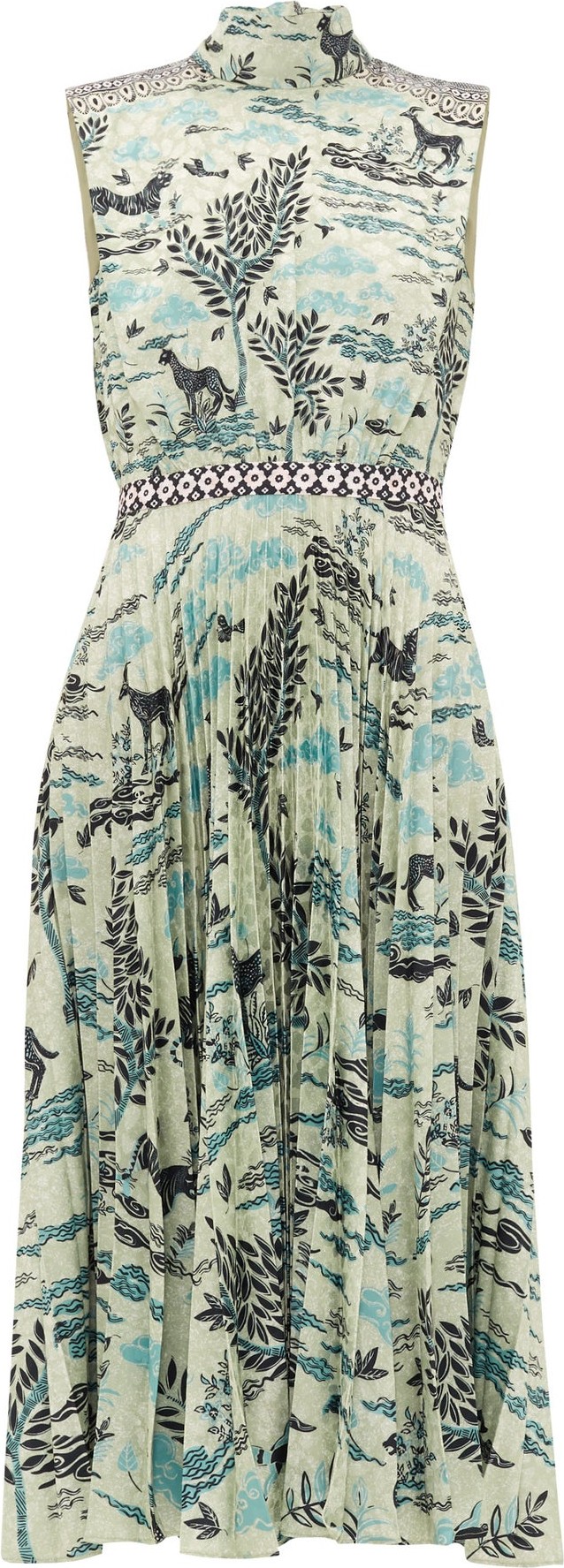 Saloni Fleur animal-print satin dress