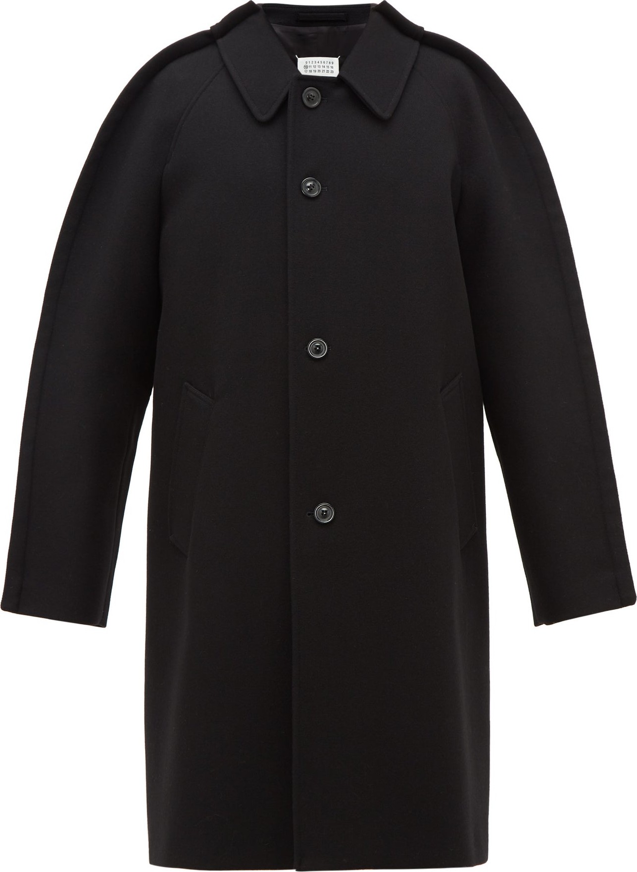 Maison Margiela Ribbed shoulders wool-blend overcoat