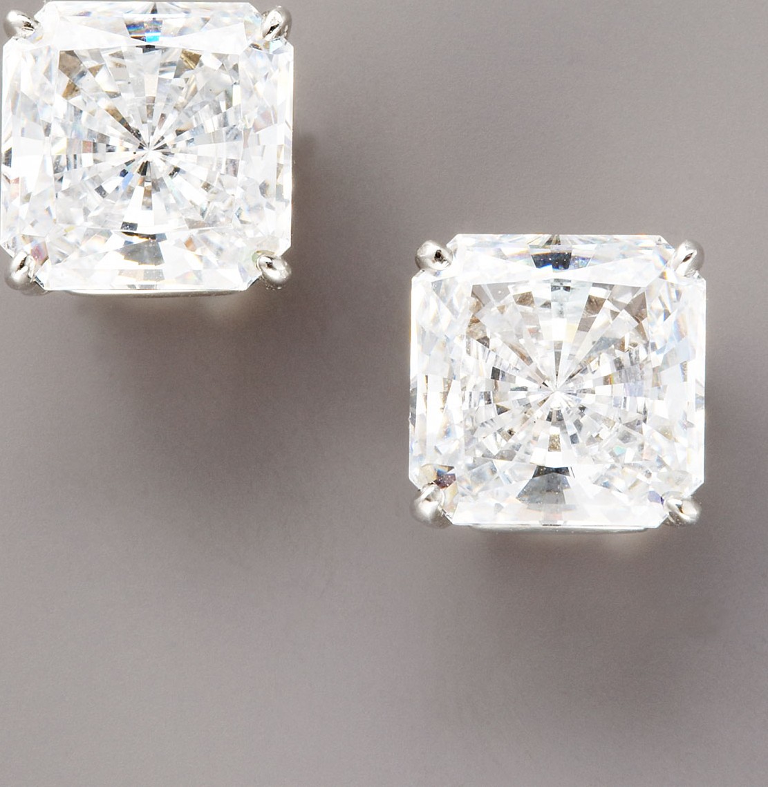 Fantasia by DeSerio Square-Cut Cubic Zirconia Stud Earrings