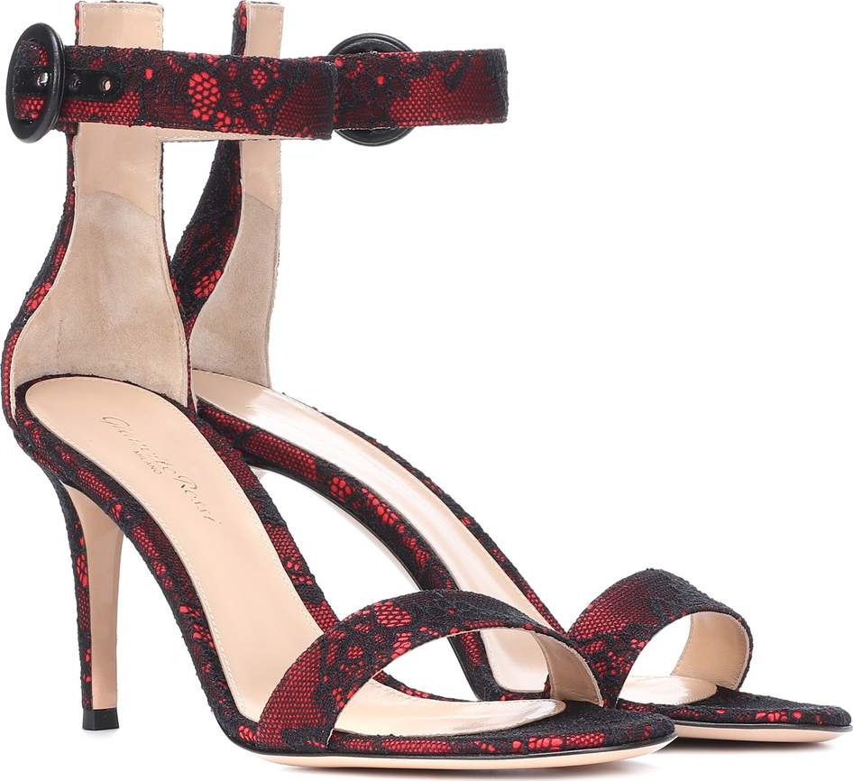 Gianvito Rossi Portofino 85 lace and satin sandals