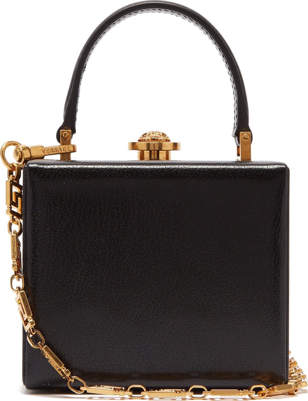 Versace Medusa-clasp leather box bag