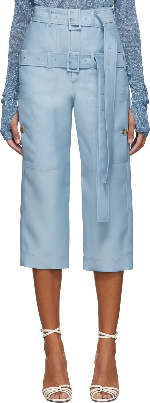 Lanvin Blue Cropped Double Belt Trousers