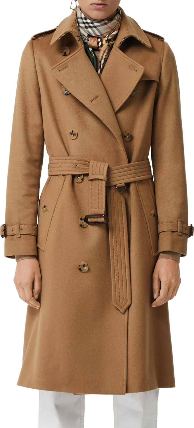 Burberry London England Kensington Cashmere Trench Coat