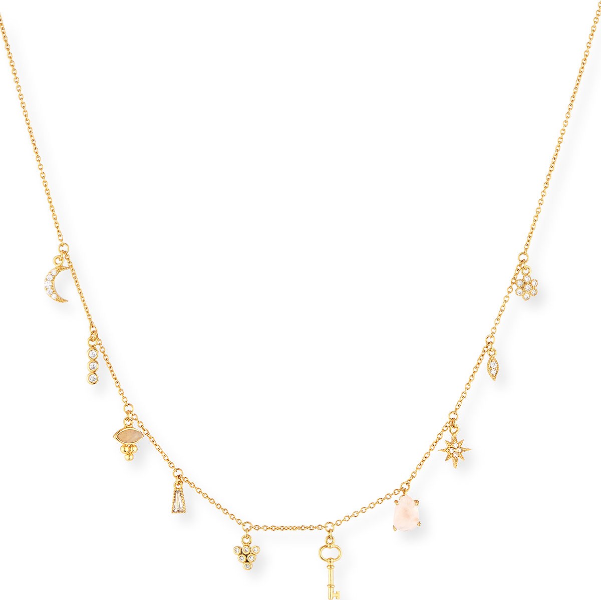 Tai Moon & Star Crystal Charm Necklace