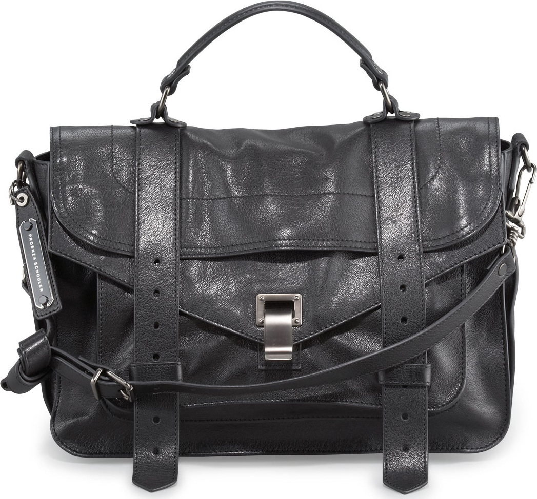 Proenza Schouler PS1 Medium Satchel Bag, Black