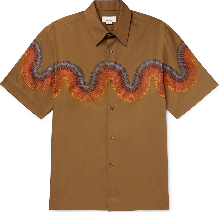 Dries Van Noten Embroidered Cotton-Twill Shirt