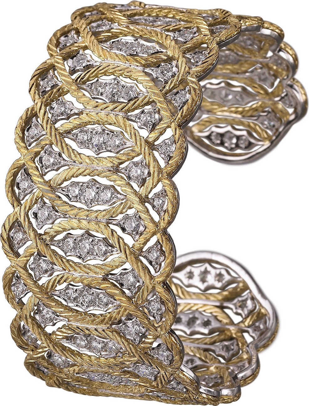Buccellati Etoilee 18K Cuff Bracelet with Diamonds