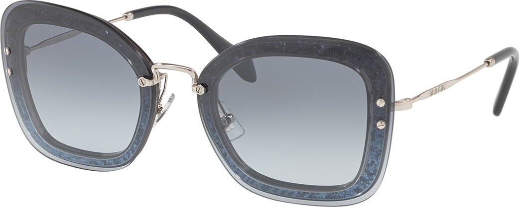 Miu Miu Rectangle Glitter-Illusion Frame Sunglasses