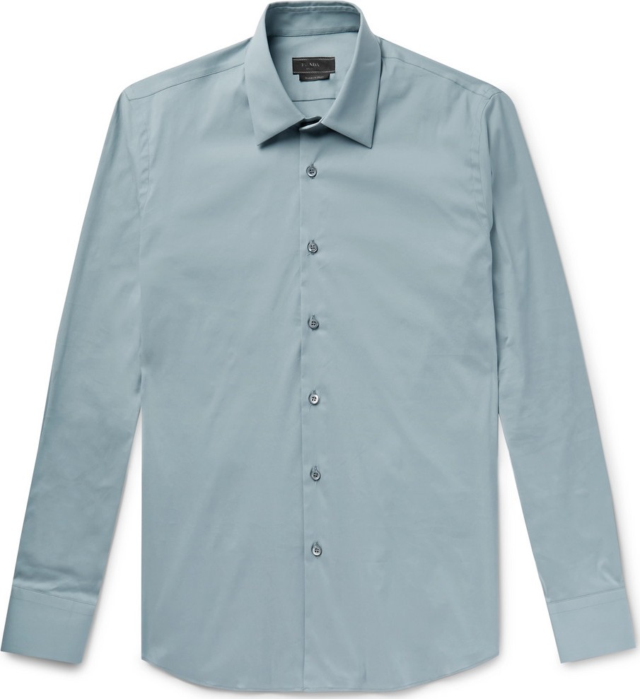 Prada Slim-Fit Stretch Cotton-Blend Poplin Shirt