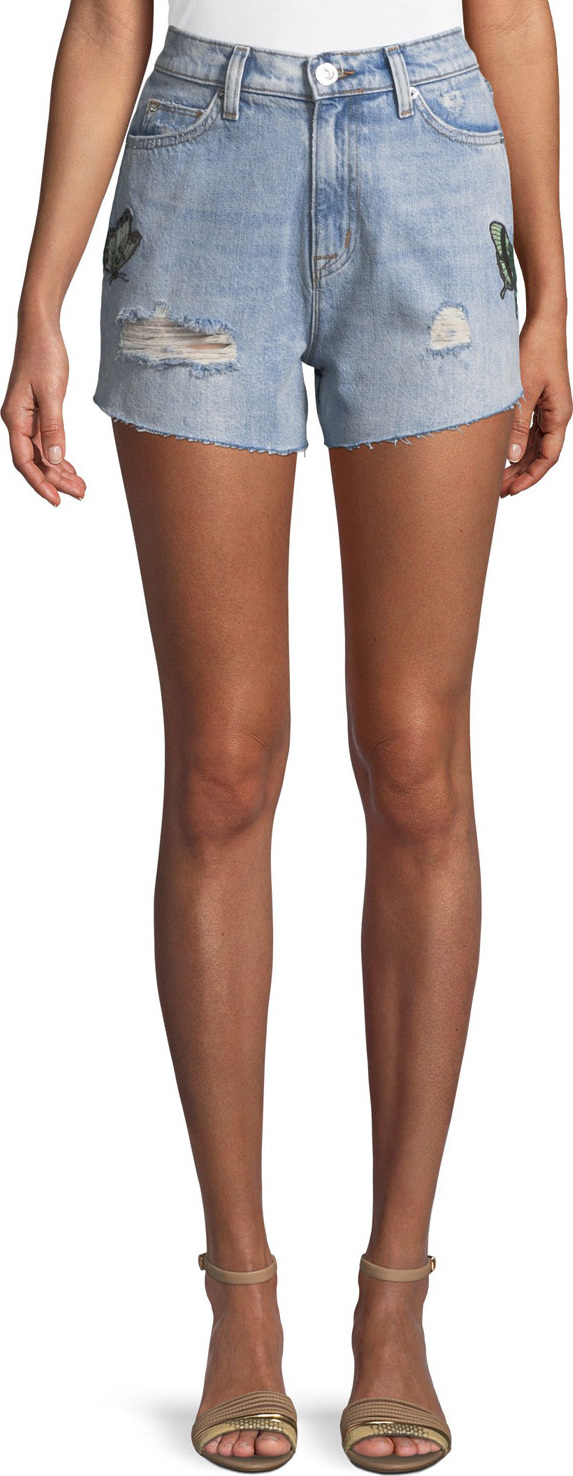 Hudson The Staple Embroidered Cutoff Denim Shorts