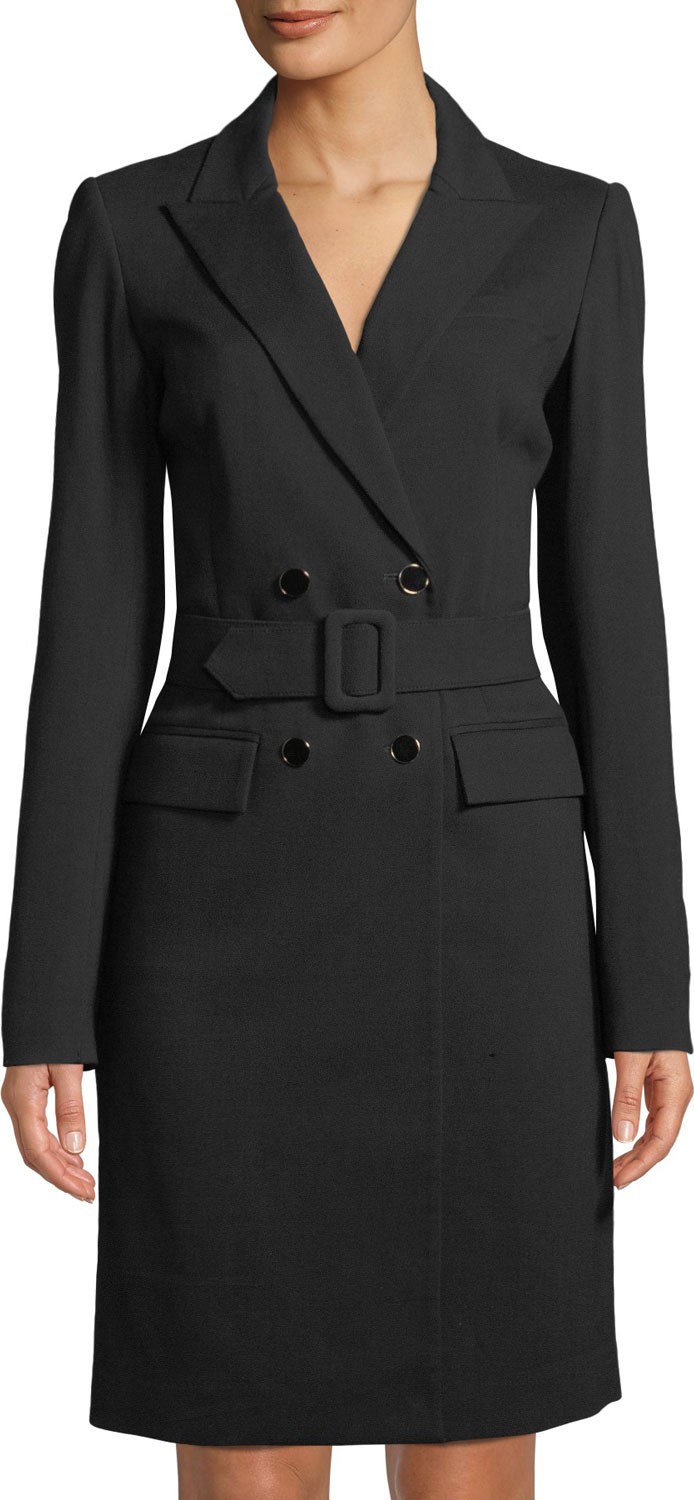 Badgley Mischka Double-Breasted Jacket Dress