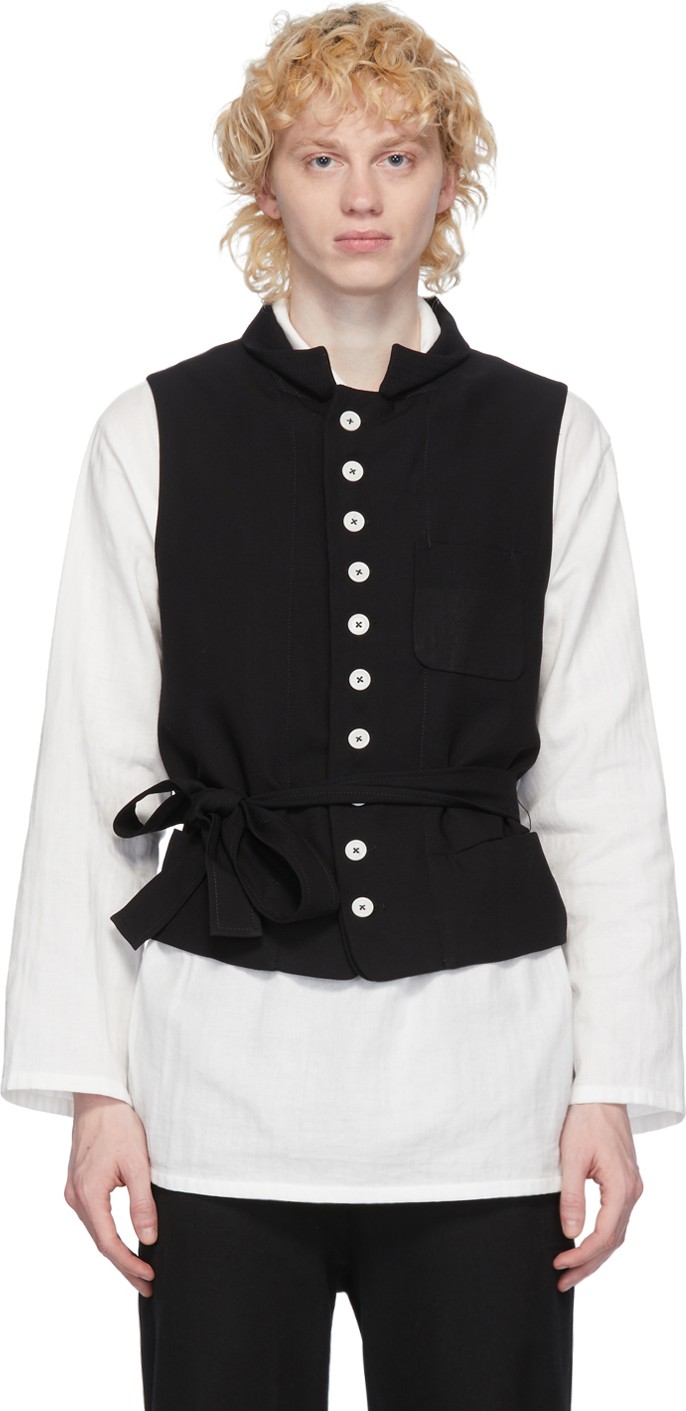 Ann Demeulemeester Black Lightlaine Waistcoat Vest