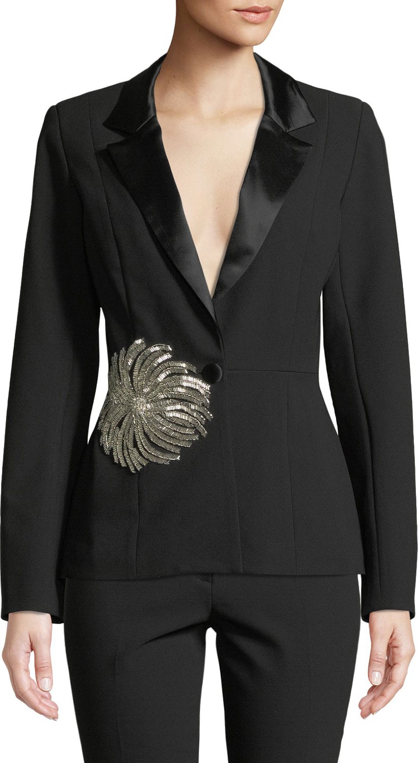 MESTIZA NEW YORK Iman Tuxedo Jacket w/ Embellishment