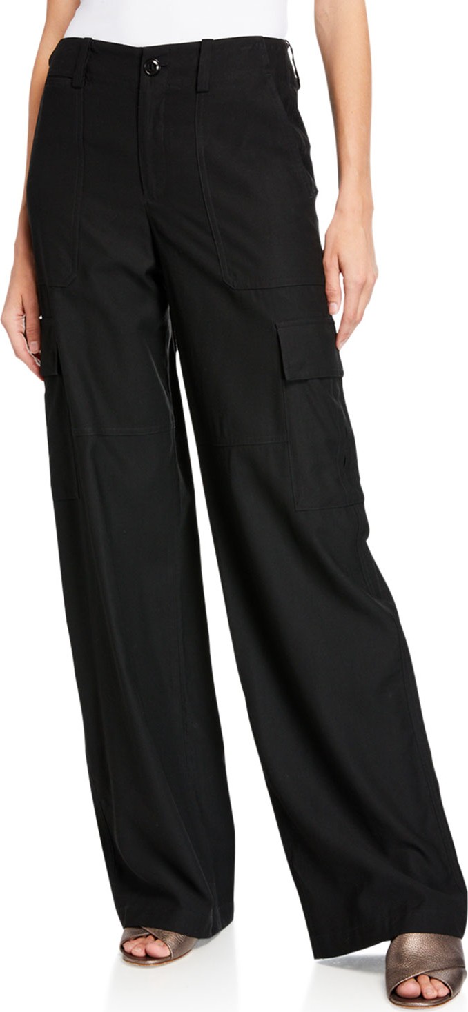 Vince Mid-Rise Wide-Leg Cargo Pants