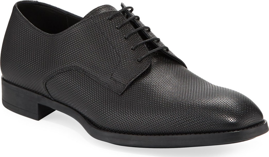 Giorgio Armani Men's Textured Leather Derby Shoes