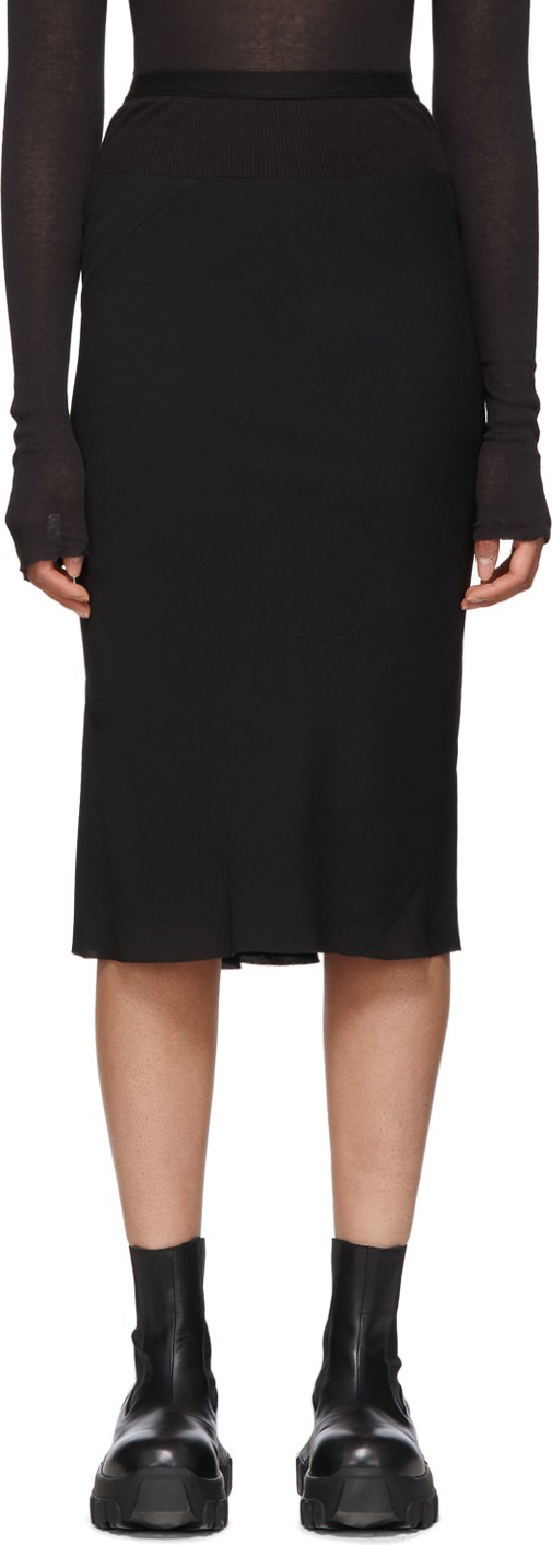Rick Owens Black Knee Length Skirt