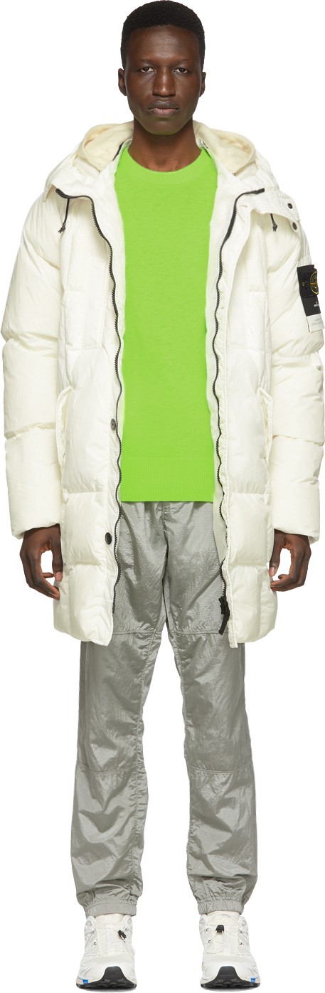 Stone Island Off-White Down Hooded Puffer Jacket