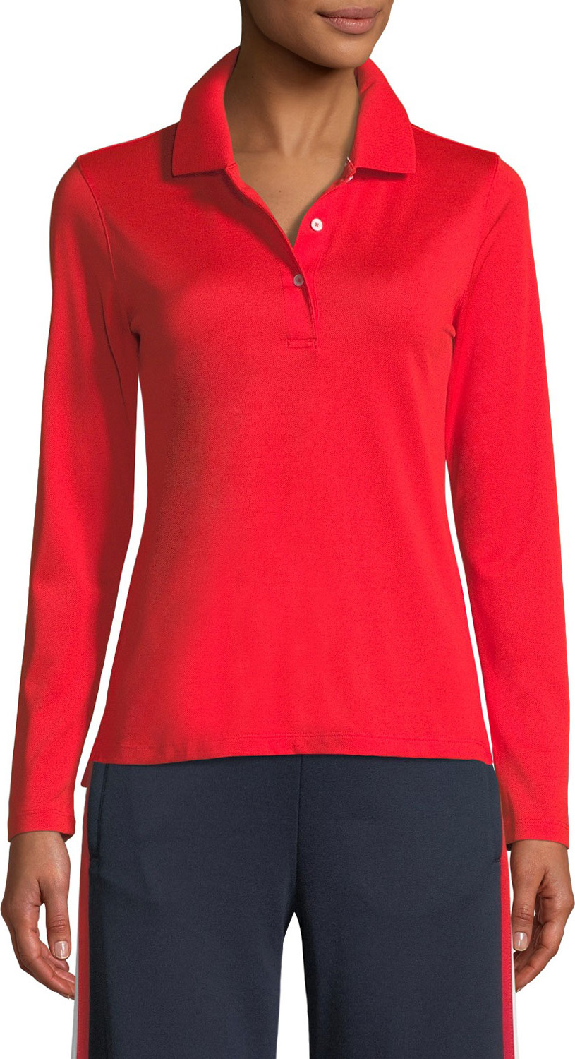 Tory Sport Tech Pique Long-Sleeve Polo Shirt
