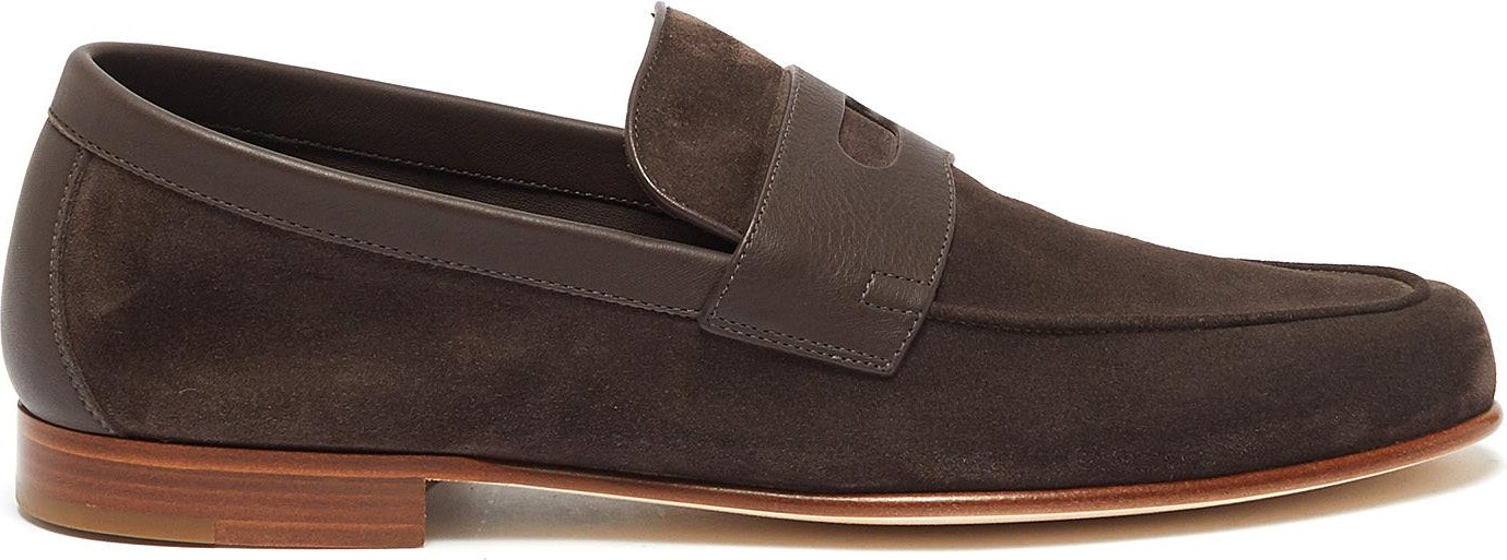 John Lobb 'Hendra' suede penny loafers