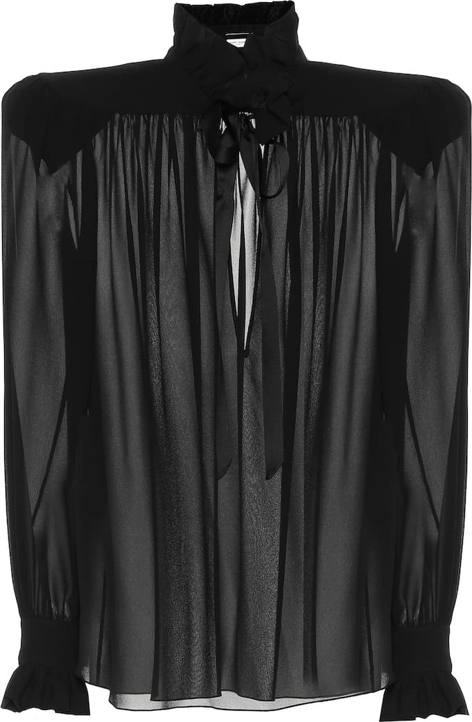 Saint Laurent Silk-georgette blouse