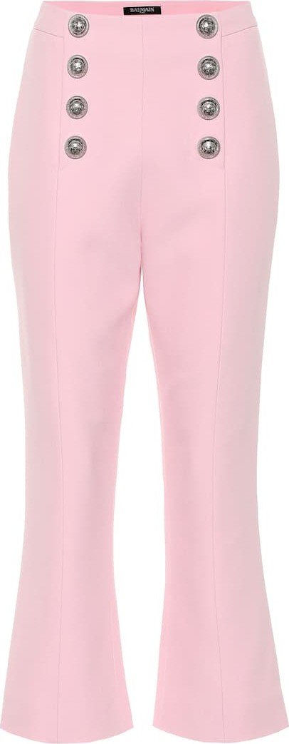 Balmain High-rise crêpe cropped pants