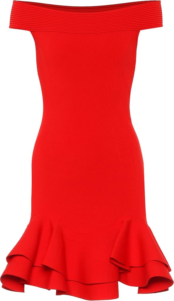 Alexander McQueen Off-shoulder minidress