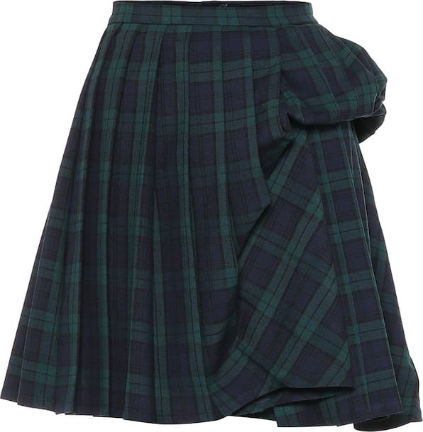 Y/Project Checked wool-blend miniskirt