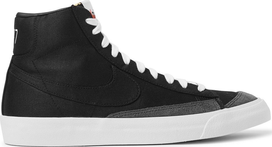 Nike Blazer Mid '77 Suede-Trimmed Canvas Sneakers