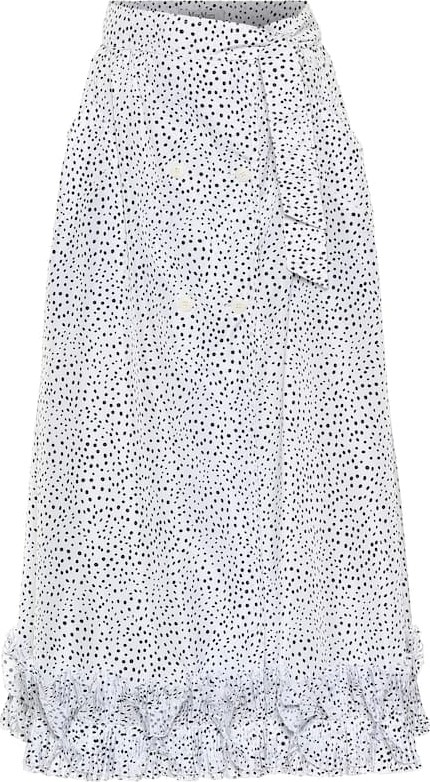 Max Mara Canneti dotted taffeta midi skirt