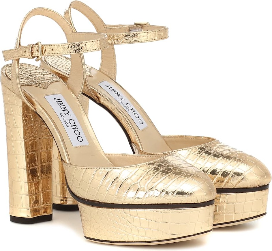 Jimmy Choo Maple 125 croc-effect leather pumps