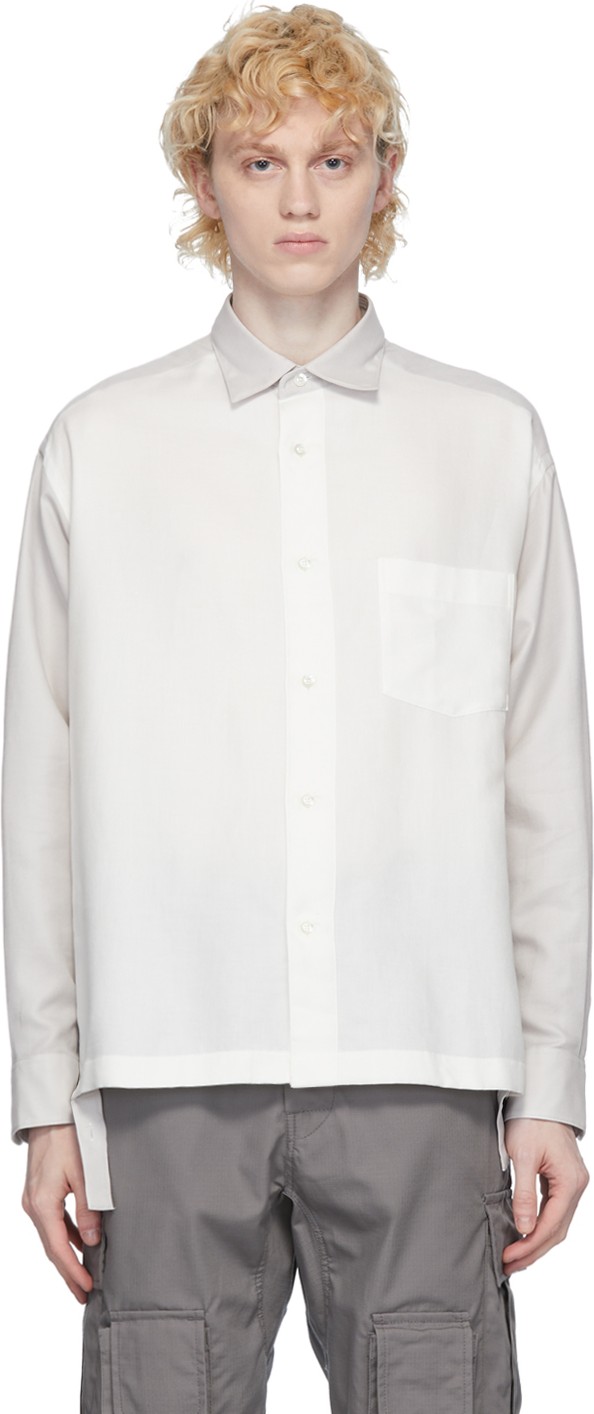 N.Hoolywood White Side Slit Shirt