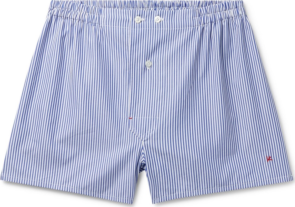 Isaia Striped Cotton Boxer Shorts