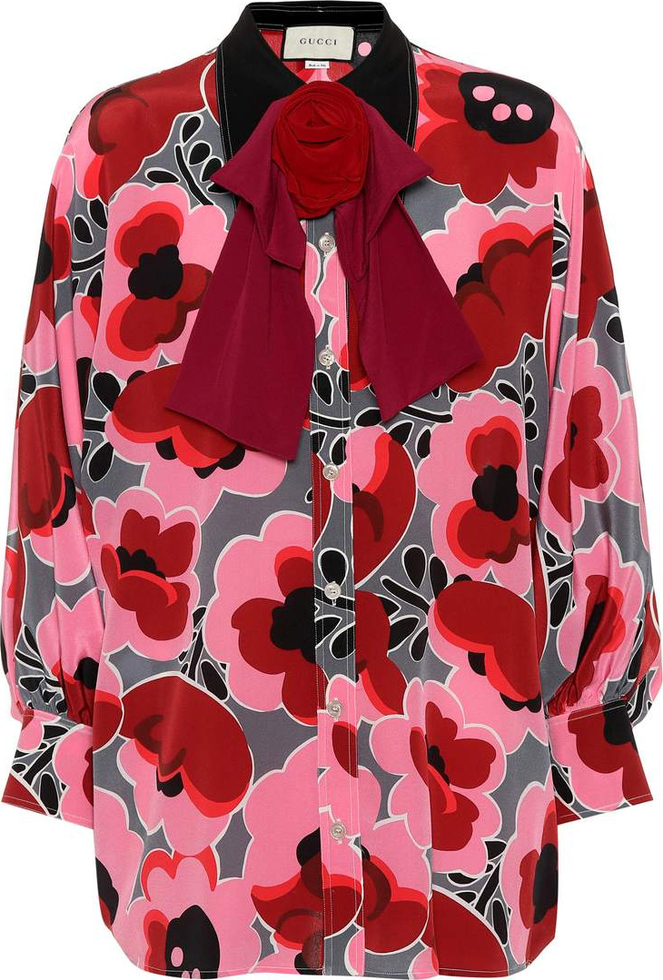 Gucci Poppies silk shirt